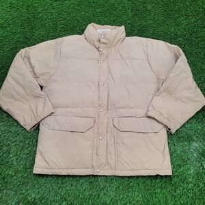 Vintage 70s North-Face Puffer Jacket Large 24x28 Beige Talon Zip
